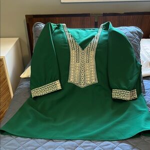 Green Tunic with Embroidered Details